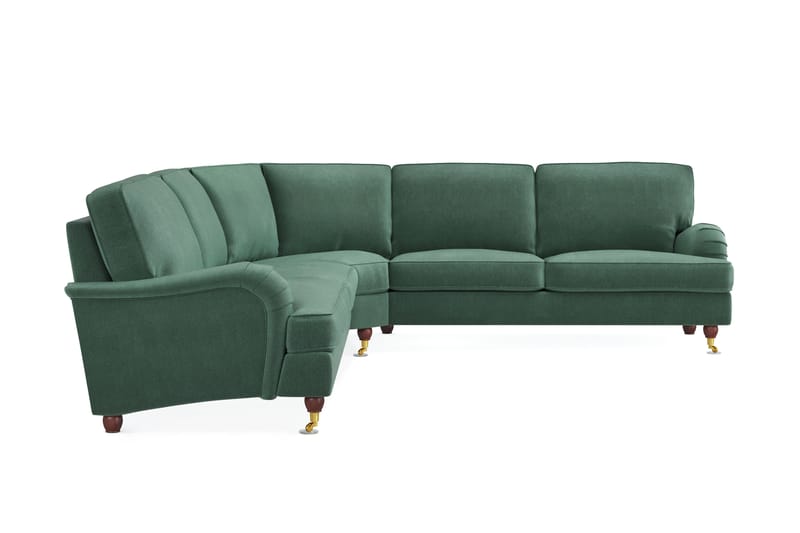 Howard Lyx 6-seters Venstrevendt L-formet Hjørnesofa i Fløyel - Mørk grønn - Møbler - Sofaer - Howard-sofaer