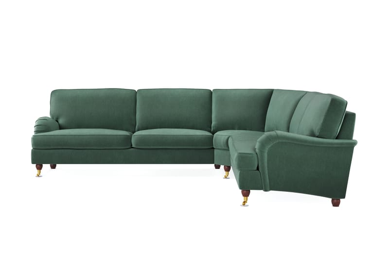 Howard Lyx 6-seters Venstrevendt L-formet Hjørnesofa i Fløyel - Mørk grønn - Møbler - Sofaer - Howard-sofaer