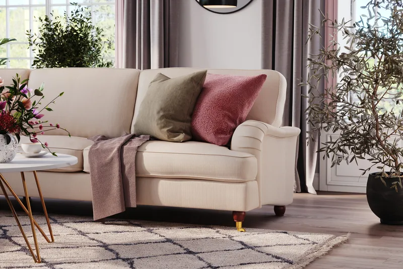 Howard Lyx 6-seters Venstrevendt L-formet Hjørnesofa i Manchester - Beige - Møbler - Sofaer - Howard-sofaer