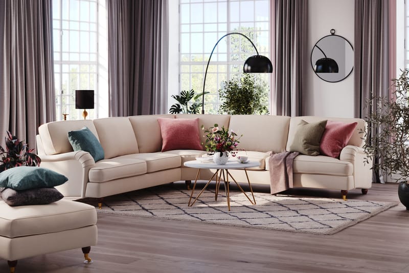 Howard Lyx 6-seters Venstrevendt L-formet Hjørnesofa i Manchester - Beige - Møbler - Sofaer - Howard-sofaer