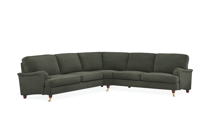 Howard Lyx 6-seters Venstrevendt L-formet Hjørnesofa i Manchester - Mørk grønn - Møbler - Sofaer - Howard-sofaer