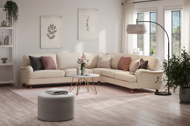 Howard Lyx 6-seters Venstrevendt L-formet Hjørnesofa i Stoff - Beige - Møbler - Sofaer - Howard-sofaer