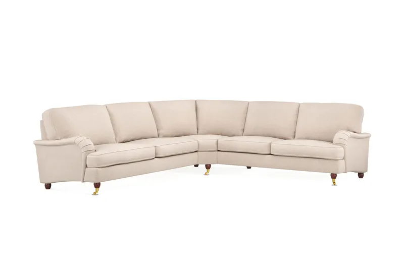 Howard Lyx 6-seters Venstrevendt L-formet Hjørnesofa i Stoff, Beige