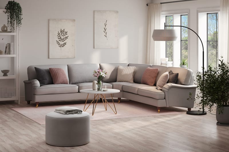 Howard Lyx 6-seters Venstrevendt L-formet Hjørnesofa i Stoff - Lys grå - Møbler - Sofaer - Howard-sofaer