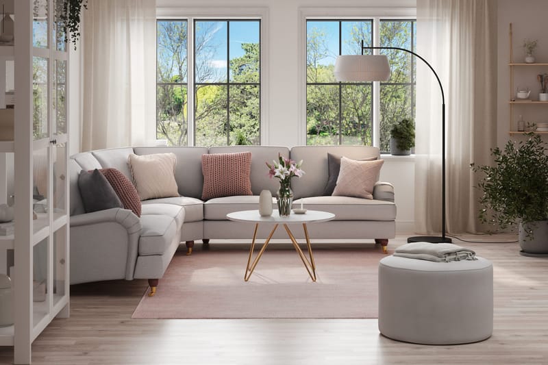 Howard Lyx 6-seters Venstrevendt L-formet Hjørnesofa i Stoff - Lys grå - Møbler - Sofaer - Howard-sofaer