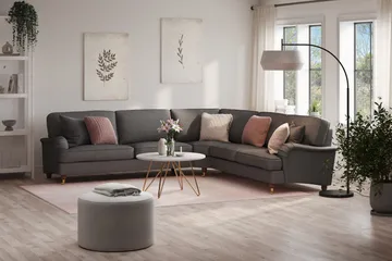 Howard Lyx 6-seters Venstrevendt L-formet Hjørnesofa i Stoff - Mørk grå - Møbler - Sofaer - Howard-sofaer