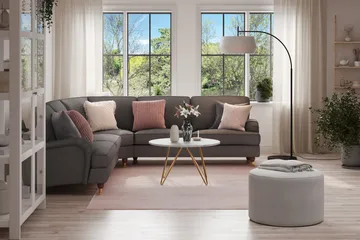 Howard Lyx 6-seters Venstrevendt L-formet Hjørnesofa i Stoff - Mørk grå - Møbler - Sofaer - Howard-sofaer