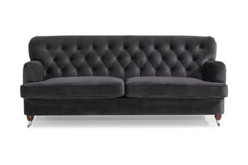 Howard Riviera 3-seters Fløyelssofa - Mørk grå - Møbler - Sofaer - Howard-sofaer