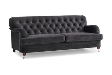 Howard Riviera 3-seters Fløyelssofa - Mørk grå - Møbler - Sofaer - Howard-sofaer