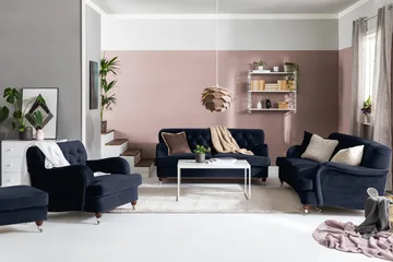 Howard Riviera 3-seters Svingt Fløyelssofa - Blå - Møbler - Sofaer - Howard-sofaer