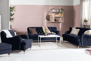 Howard Riviera 3-seters Svingt Fløyelssofa - Blå - Møbler - Sofaer - Howard-sofaer