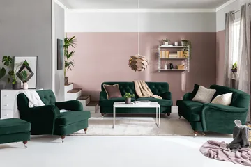 Howard Riviera 3-seters Svingt Fløyelssofa - Grønn - Møbler - Sofaer - Howard-sofaer