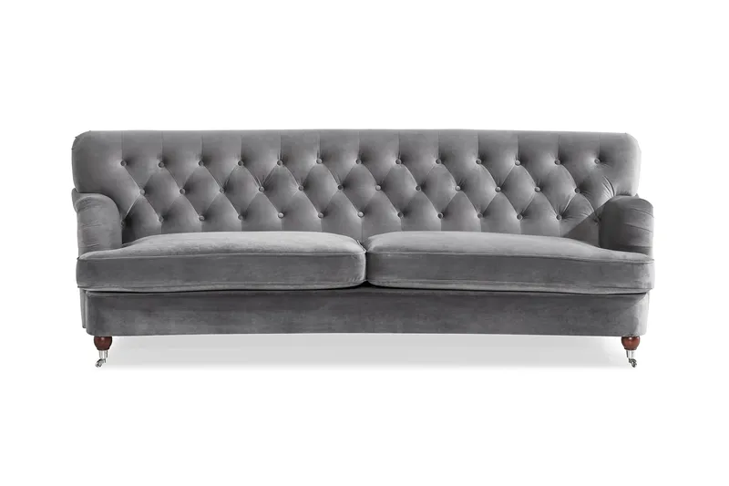 Howard Riviera 3-seters Svingt Fløyelssofa, Lys grå