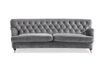 Howard Riviera 3-seters Svingt Fløyelssofa - Lys grå - Møbler - Sofaer - Howard-sofaer