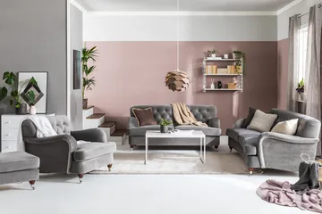 Howard Riviera 3-seters Svingt Fløyelssofa - Lys grå - Møbler - Sofaer - Howard-sofaer