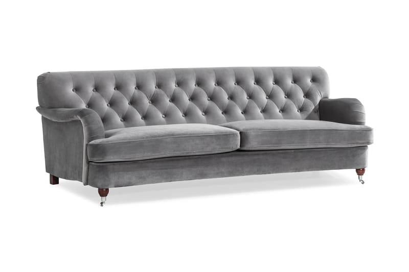 Howard Riviera 3-seters Svingt Fløyelssofa - Lys grå - Møbler - Sofaer - Howard-sofaer