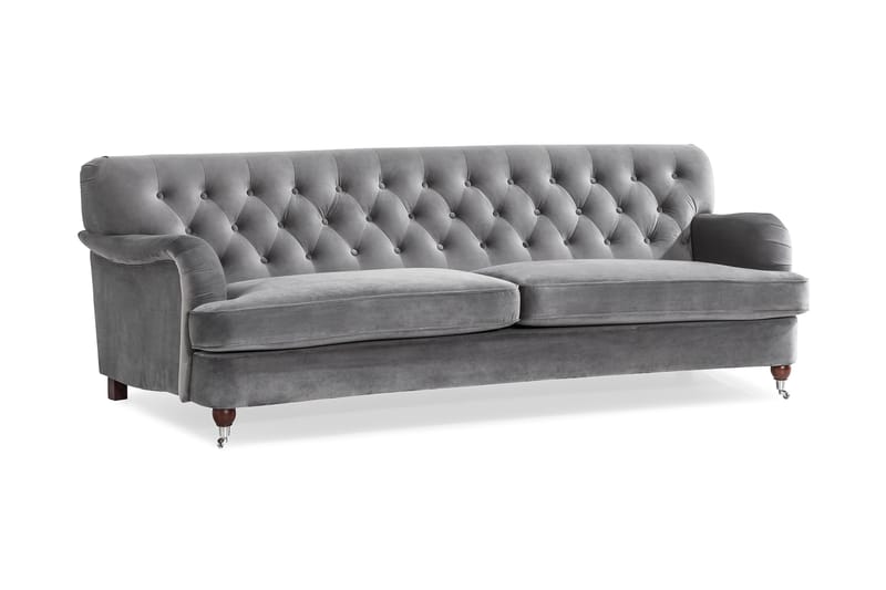 Howard Riviera 3-seters Svingt Fløyelssofa - Lys grå - Møbler - Sofaer - Howard-sofaer