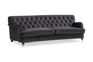 Howard Riviera 3-seters Svingt Fløyelssofa - Mørk grå - Møbler - Sofaer - Howard-sofaer