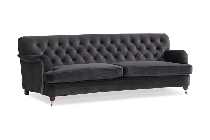 Howard Riviera 3-seters Svingt Fløyelssofa - Mørk grå - Møbler - Sofaer - Howard-sofaer