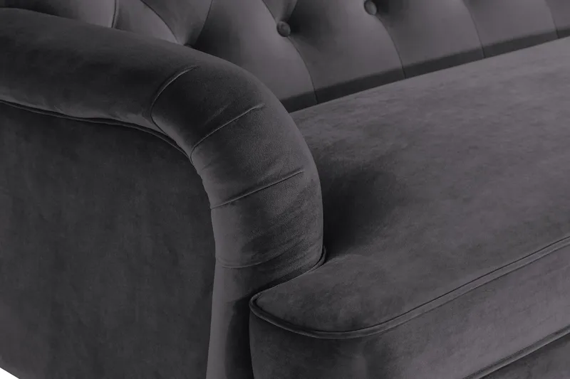Howard Riviera 3-seters Svingt Fløyelssofa - Mørk grå - Møbler - Sofaer - Howard-sofaer