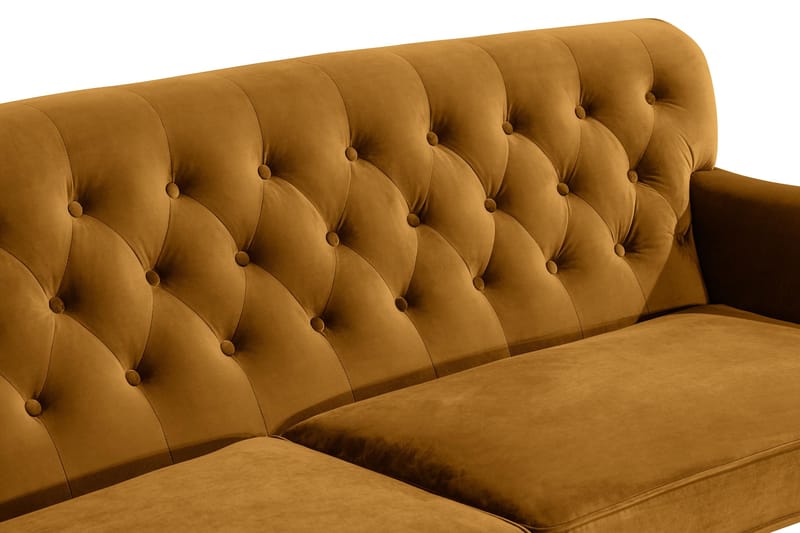 Howard Riviera 3-seters Svingt Fløyelssofa - Mørk gul - Møbler - Sofaer - Howard-sofaer