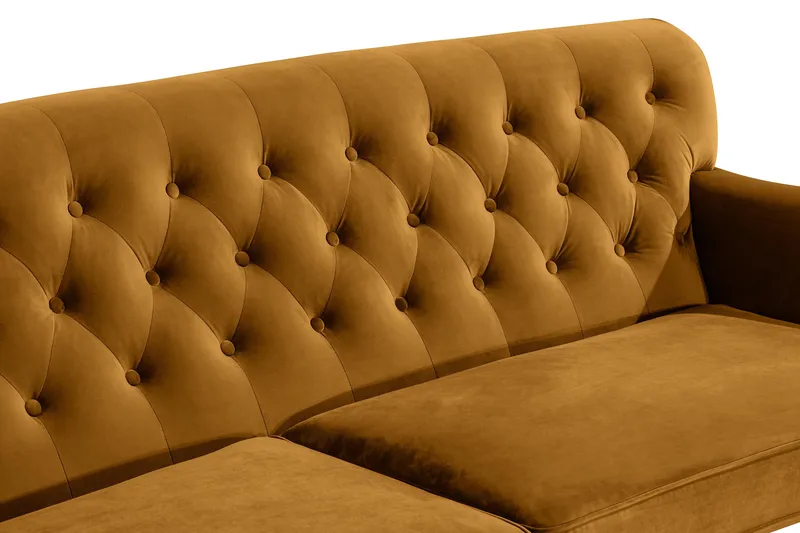 Howard Riviera 3-seters Svingt Fløyelssofa - Mørk gul - Møbler - Sofaer - Howard-sofaer