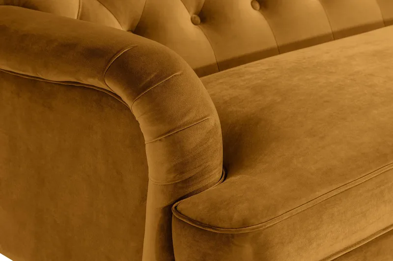Howard Riviera 3-seters Svingt Fløyelssofa - Mørk gul - Møbler - Sofaer - Howard-sofaer