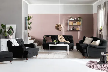 Howard Riviera 3-seters Svingt Fløyelssofa - Svart - Møbler - Sofaer - Howard-sofaer