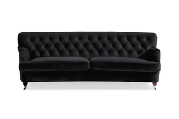 Howard Riviera 3-seters Svingt Fløyelssofa - Svart - Møbler - Sofaer - Howard-sofaer