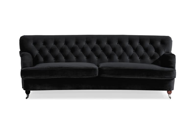 Howard Riviera 3-seters Svingt Fløyelssofa - Svart - Møbler - Sofaer - Howard-sofaer