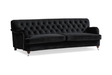 Howard Riviera 3-seters Svingt Fløyelssofa - Svart - Møbler - Sofaer - Howard-sofaer