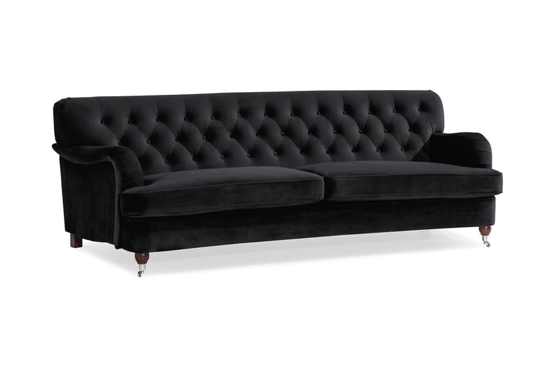 Howard Riviera 3-seters Svingt Fløyelssofa - Svart - Møbler - Sofaer - Howard-sofaer
