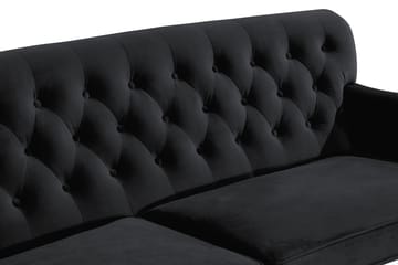 Howard Riviera 3-seters Svingt Fløyelssofa - Svart - Møbler - Sofaer - Howard-sofaer