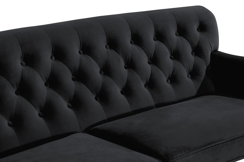 Howard Riviera 3-seters Svingt Fløyelssofa - Svart - Møbler - Sofaer - Howard-sofaer