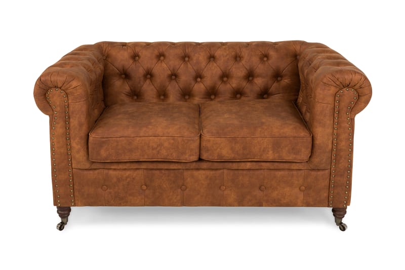 Sofa Chester Deluxe 2-seter - Konjakk - Skinnsofaer - Chesterfield sofaer - 2 seter sofa - Howard-sofaer