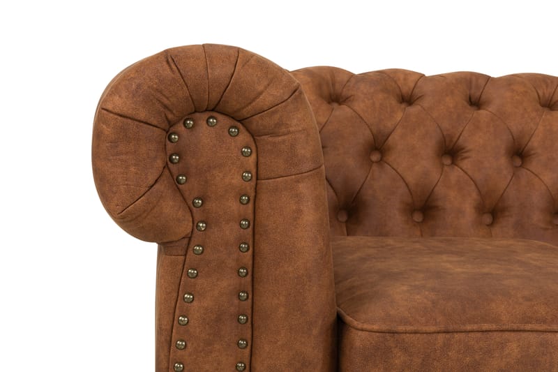 Sofa Chester Deluxe 3-seter - Konjakk - Skinnsofaer - Chesterfield sofaer - 3 seter sofa - Howard-sofaer