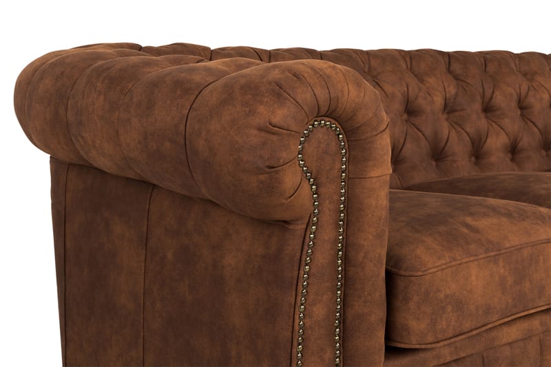 Sofa Chester Deluxe 4-seter - Cognac - Skinnsofaer - 4 seter sofa - Chesterfield sofaer - Howard-sofaer