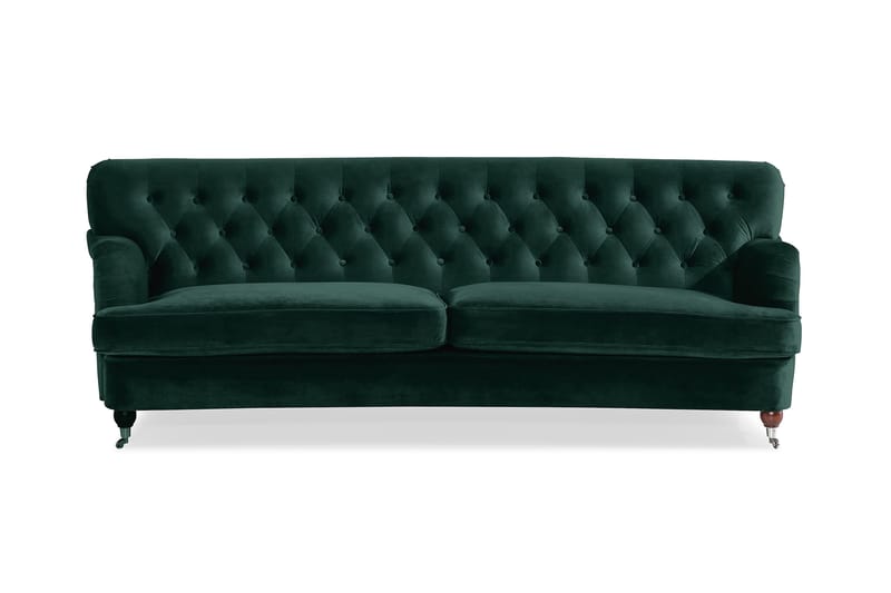 Sofa New Castle Fløyel - Mørkgrønn - Fløyelssofaer - Howard-sofaer - 3 seter sofa