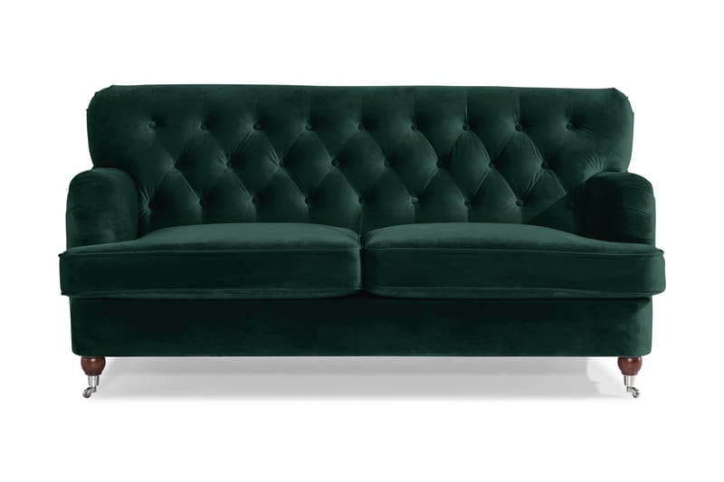 Sofa New Castle Fløyel - Mørkgrønn - Fløyelssofaer - 2 seter sofa - Howard-sofaer