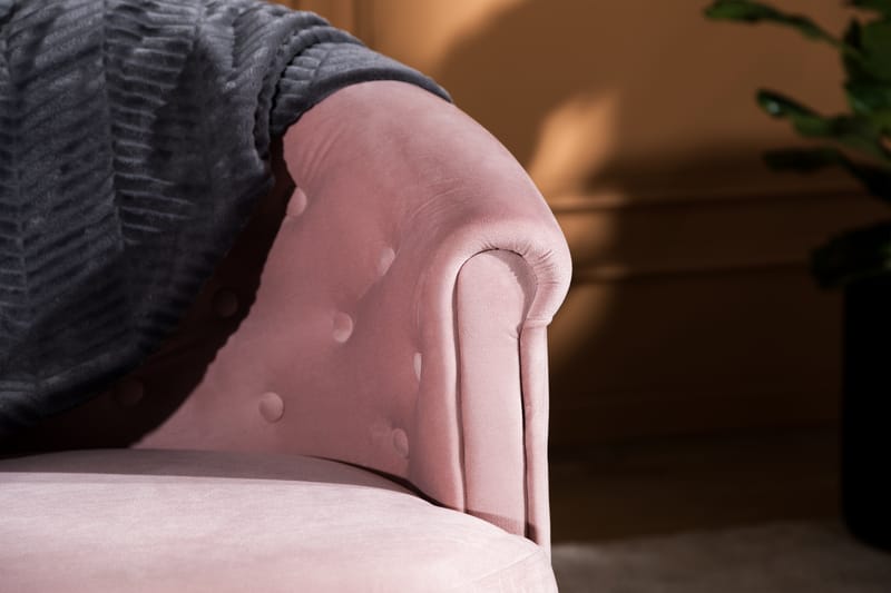 Sofa Thunia Siss Fløyel - Lysrosa Fløyel - Møbler - Sofaer - Howard-sofaer