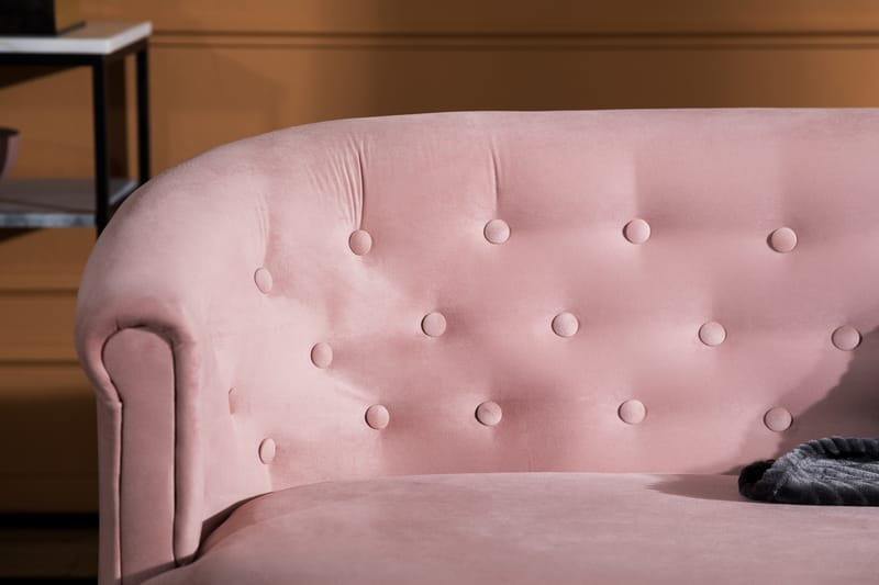 Sofa Thunia Siss Fløyel - Lysrosa Fløyel - Møbler - Sofaer - Howard-sofaer