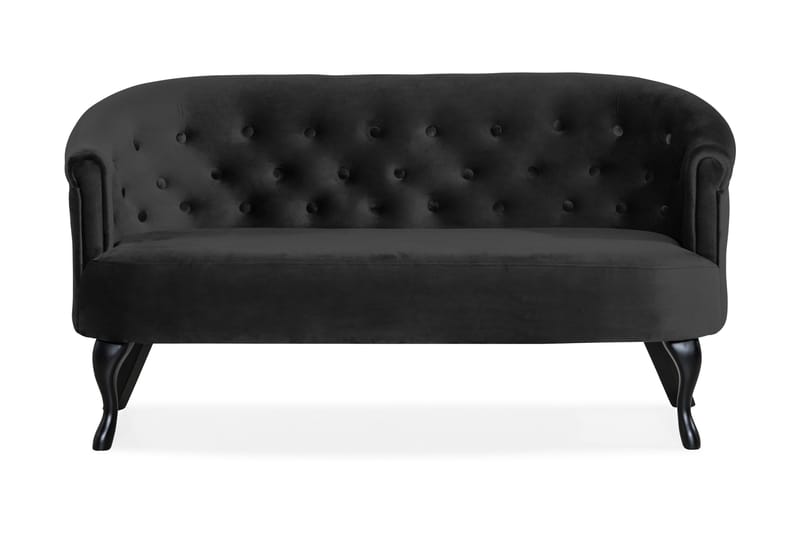 Sofa Thunia Siss Fløyel - Svart - Fløyelssofaer - 2 seter sofa - Howard-sofaer