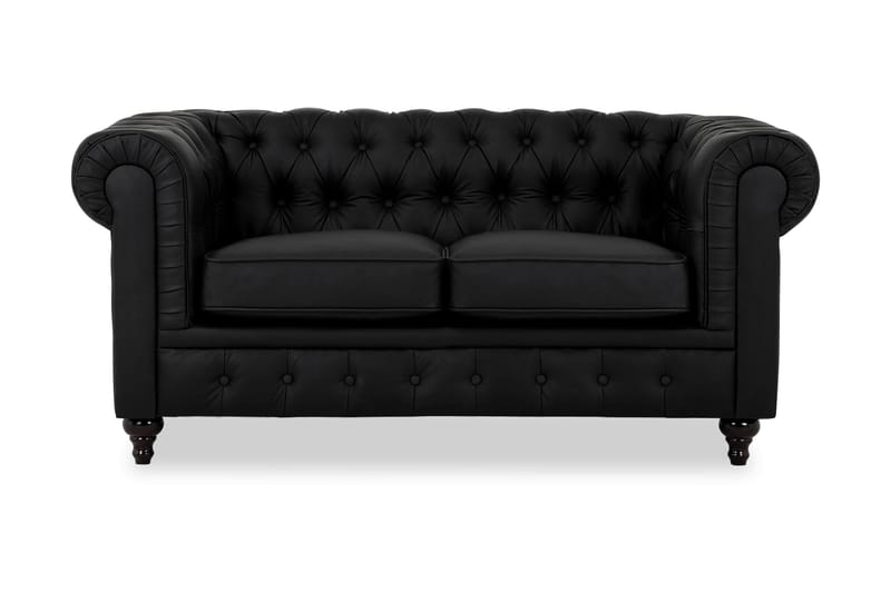 Sofa Walton Lyx 2-seter Kunstlær - Svart - Skinnsofaer - Chesterfield sofaer - 2 seter sofa - Howard-sofaer