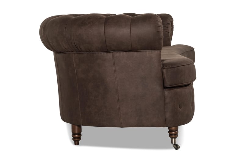 Sofa Walton Lyx 3-seter Buet - Mørkbrun - Møbler - Sofaer - Howard-sofaer