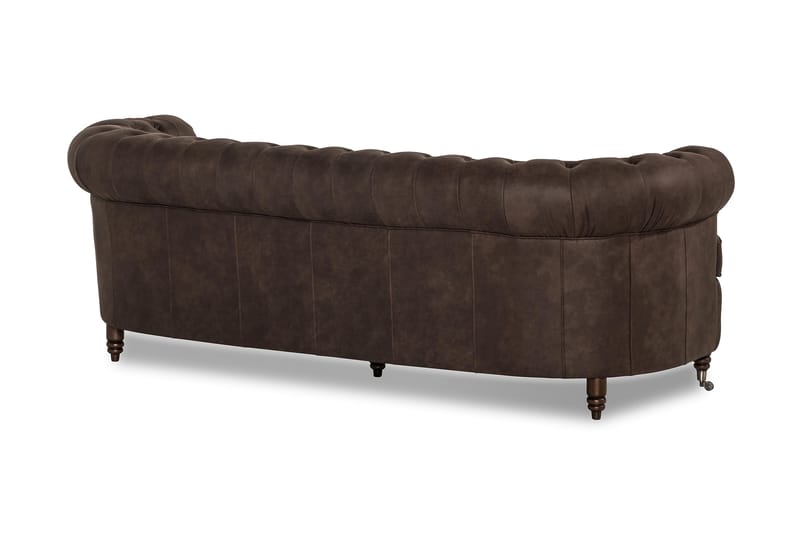 Sofa Walton Lyx 3-seter Buet - Mørkbrun - Møbler - Sofaer - Howard-sofaer
