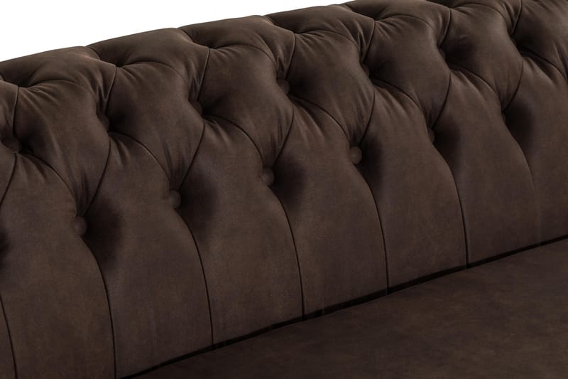 Sofa Walton Lyx 3-seter Buet - Mørkbrun - Møbler - Sofaer - Howard-sofaer