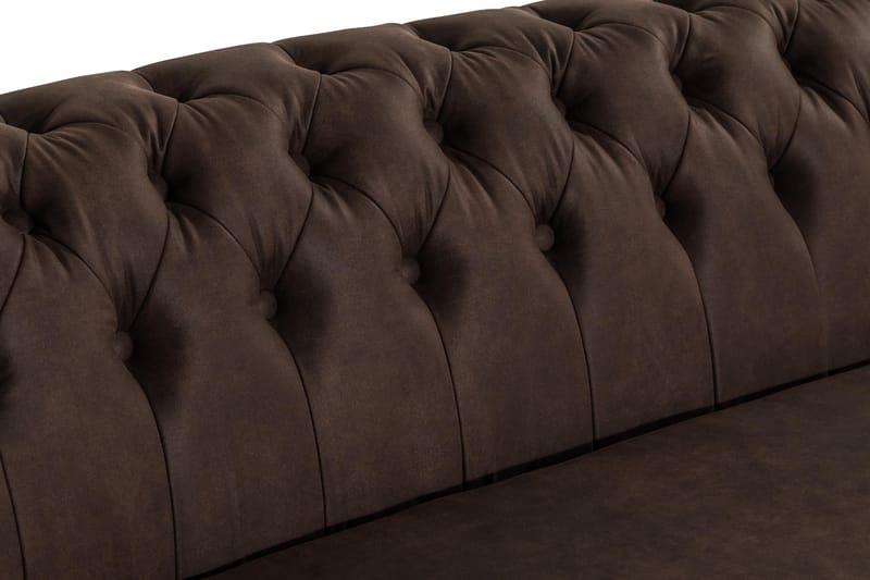 Sofa Walton Lyx 3-seter Buet - Mørkbrun - Chesterfield sofaer - 3 seter sofa - Howard-sofaer