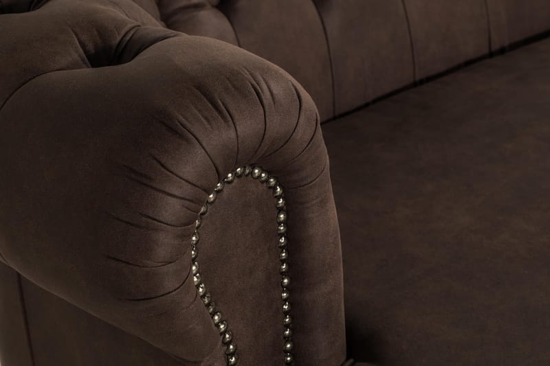 Sofa Walton Lyx 3-seter Buet - Mørkbrun - Møbler - Sofaer - Howard-sofaer