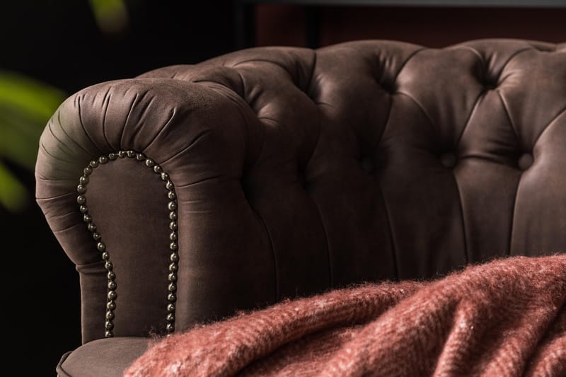 Sofa Walton Lyx 3-seter Buet - Mørkbrun - Møbler - Sofaer - Howard-sofaer