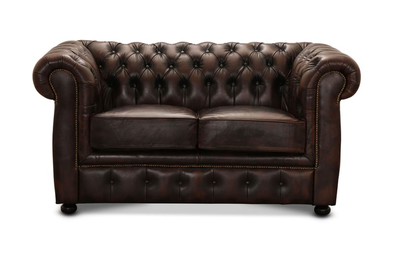 Sofa Worcester 2-seters - Sofa lær|spalt brun - 2 seter sofa - Chesterfield sofaer - Howard-sofaer